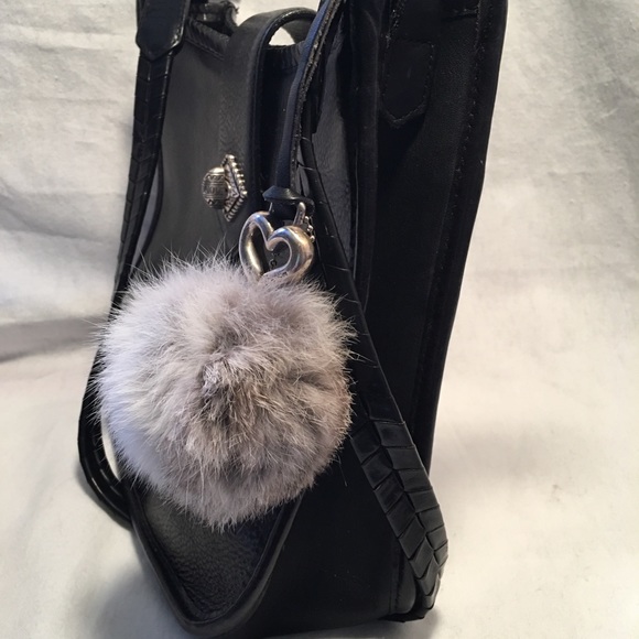 Vintage Brighton Handbag with Fur Pom & Belt - Picture 4 of 8